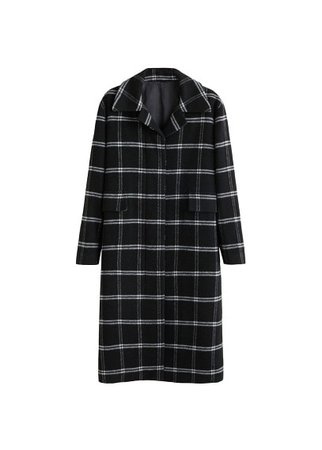 MANGO Checkered wool-blend coat