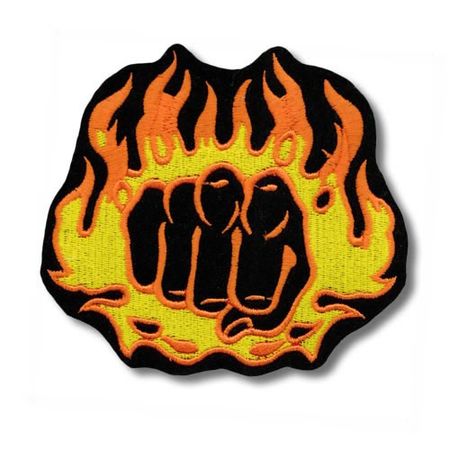 Furious Flaming Fist Patch - Hot Punch Taekwondo Fist Patch - Fiery Fist Patch