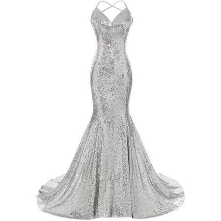 Sequins Mermaid Prom Dress Spaghetti Straps V Neck prom dresses for wo – Brickell Bridal