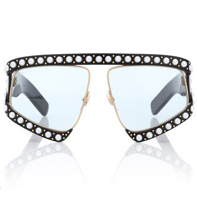 Faux pearl-embellished sunglasses