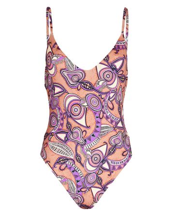 A.L.C. Cleo Printed One-Piece Swimsuit In Multi | INTERMIX®