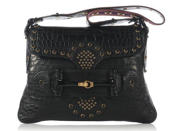 Gucci Black Alligator Bag - Ann's Fabulous Closeouts