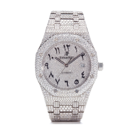 Customised Audemars Piguet with White Diamonds and Arabic Dial $128,080