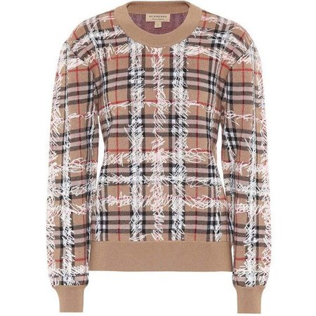 Burberry Scribble Check Merino Wool Sweater ($765) ❤ liked on Polyvore featuring tops, sweaters, brown, burberry sweater, burber… | My Fashion Polyvore, 2018 |…