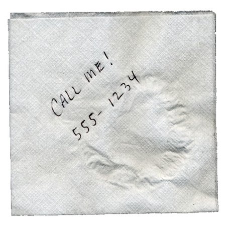 napkin with phone number