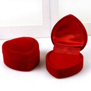 Creative Elegant Jewelry Box Ring Necklac Case Velvet Red Heart Wedding Box FA | eBay