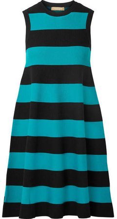 Striped Knitted Dress - Black