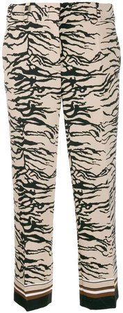 zebra print cropped trousers