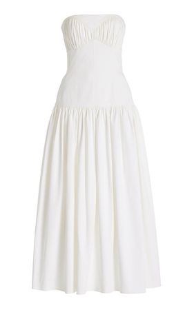 Tove Lauryn Gathered Cotton Strapless Maxi Dress By Tove | Moda Operandi