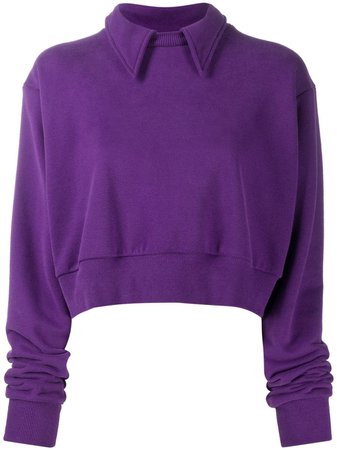 Natasha Zinko wing-embellished cropped sweatshirt purple SS21251313 - Farfetch