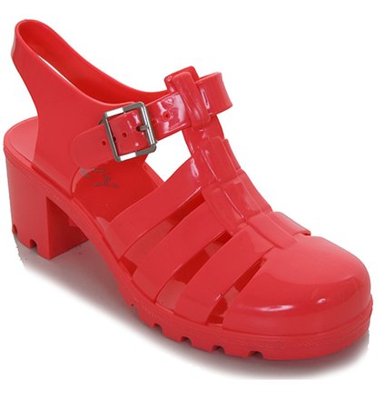 red jelly sandal