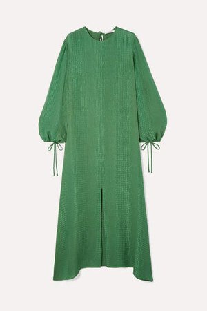 Margeaux Silk-jacquard Maxi Dress - Emerald