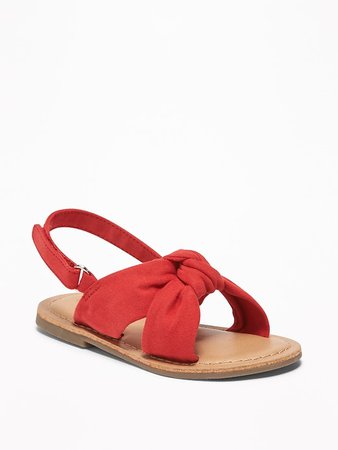 Twisted Faux-Suede Sandals for Toddler Girls | Old Navy
