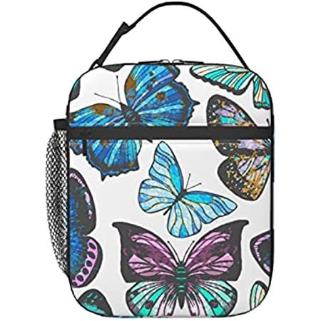 Amazon.com: Blue Butterfly Lunch Bag for Women Men Girls Boys,Reusable Insulated Portable Lunch Box,Leakproof Cooler Adjustable Handle Large Capacity Meal Tote Bag for Work Picnic School Travel: Home & Kitchen