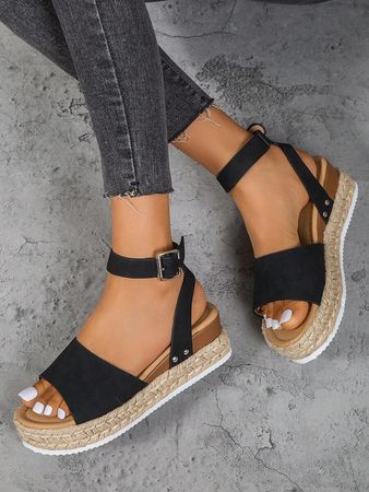 Women Minimalist Espadrille Flatform Ankle Strap Sandals, Vacation Summer Sandals | SHEIN USA