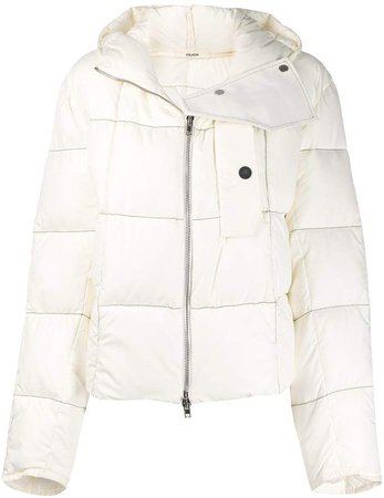 Zilver recycled nylon short puffer jacket