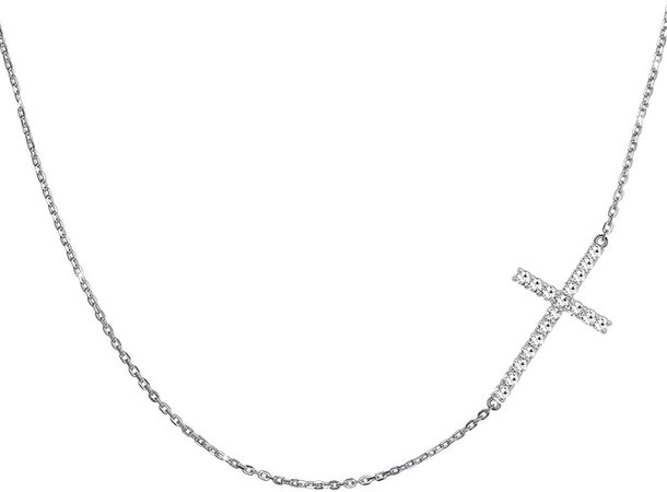 Amazon.com: Dainty Necklace for Women Tiny Choker Created Diamond Sideways Cross Necklace for Women Faith Pendant 925 Sterling Silver Necklace Goddaughter Gifts Godmother Christian Religious Pendant: Clothing