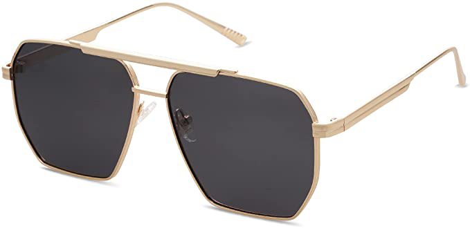 Amazon.com: SOJOS Retro Oversized Square Polarized Sunglasses for Women Men Vintage Shades UV400 Classic Large Metal Sun Glasses SJ1161 with Gold/Grey Lens : Clothing, Shoes & Jewelry