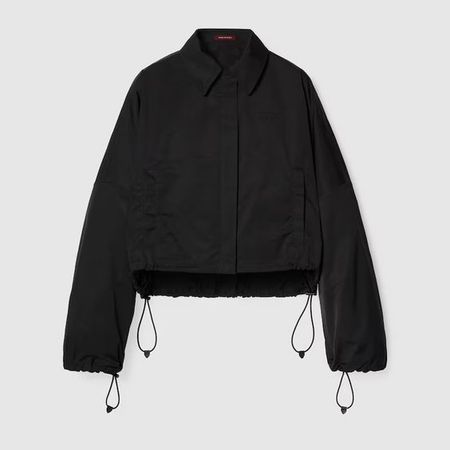 Polyester twill bomber jacket in black at GUCCI