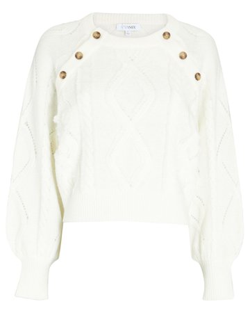INTERMIX Private Label Layla Buttoned Cable Knit Sweater | INTERMIX®
