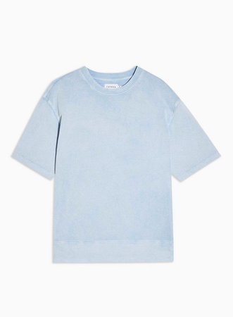 Sweatshirt und Shorts, verwaschenes Hellblau | Topman