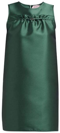 No. 21 - Ruffled Satin Mini Dress - Womens - Dark Green