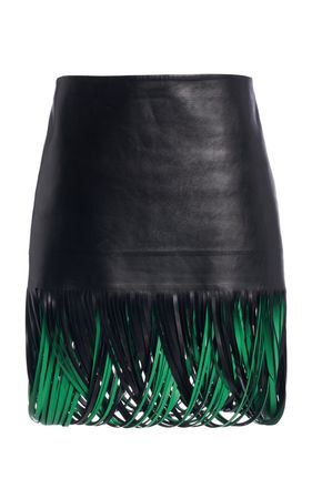 Fringe-Trimmed Leather Mini Skirt By Bottega Veneta | Moda Operandi