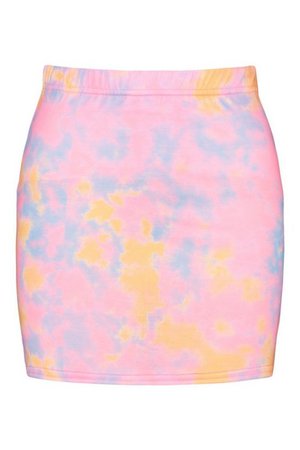 Pastel Tie Dye Jersey Mini Skirt | boohoo pink