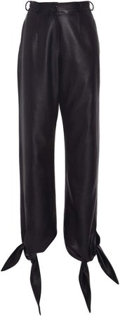 MATÉRIEL Tie Bottom Faux Leather Pants Size: S
