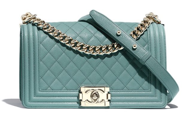teal Chanel purse