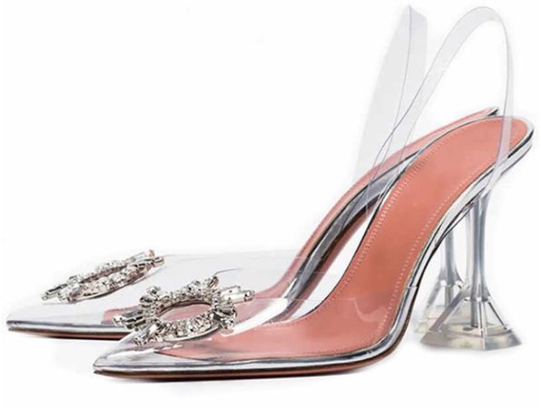 crystal clear transparent heels