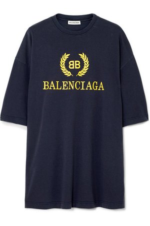 Balenciaga | Oversized printed cotton-jersey T-shirt | NET-A-PORTER.COM