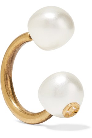 Gucci | Gold-plated faux pearl earring | NET-A-PORTER.COM