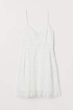 Short Lace Dress - White