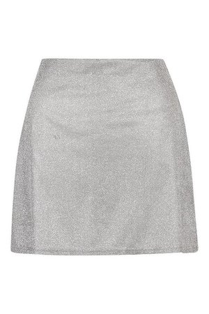 Petite Glitter Sparkle A-Line Mini Skirt | Boohoo