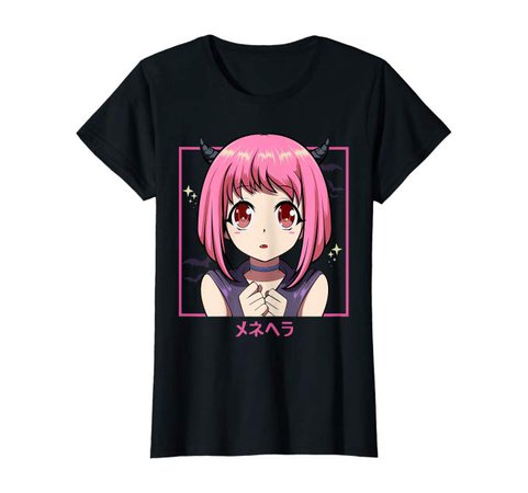 Amazon.com: Japanese Anime Girl Punk Evil - Pastel Menhera Kawaii T-Shirt: Clothing