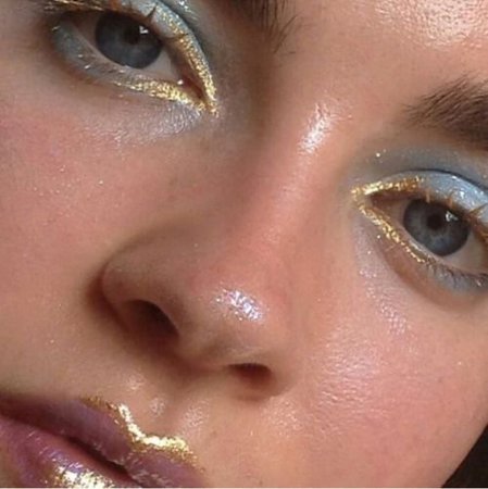 Blue and Gold Makeup Look