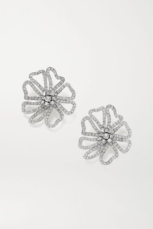 Silver Silver-tone crystal earrings | Oscar de la Renta | NET-A-PORTER