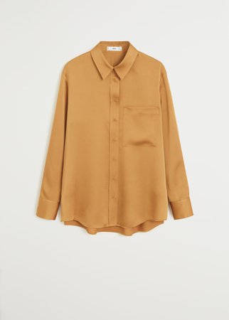 Satin pocket shirt - Women | Mango USA