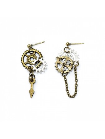 Gothic Lolita Steampunk Gear Earrings