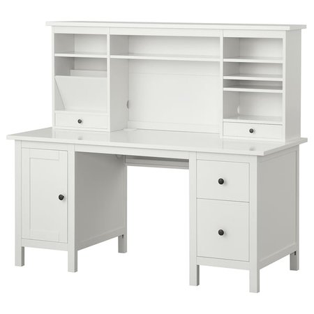 HEMNES Desk with add-on unit - white - IKEA