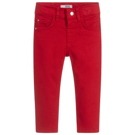 Dr. Kid - Boys Red Cotton Trousers | Childrensalon