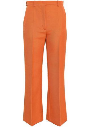 Joseph Woman Rhone Grain De Poudre Wool-blend Flared Pants Orange