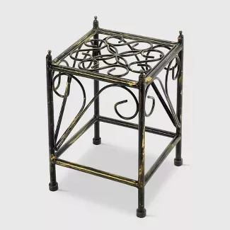Small Square Iron Plant Stand Black/Gold - Ore International : Target