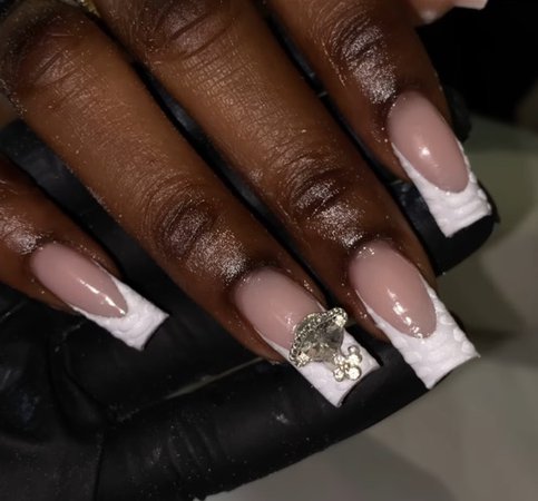 ig: @nailsssbyys acrylic french tips nails
