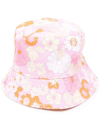 Maje Seventies Flower Power-print Bucket Hat - Farfetch