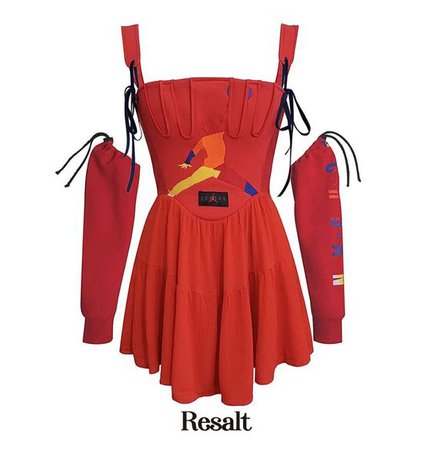 Resalt | Red Air Jordan Corset Dress with Detached Sleeves