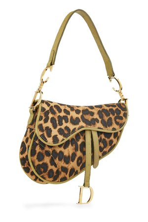 Christian Dior Leopard Canvas Saddle Bag - What Goes Around Comes Around