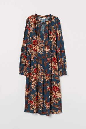 MAMA Dress with Drawstring - Blue