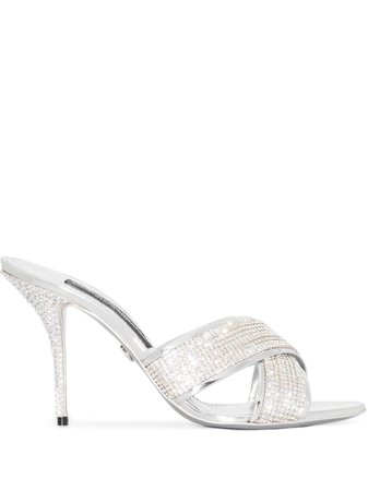 Dolce & Gabbana Keira crystal-embellished 90mm Sandals - Farfetch